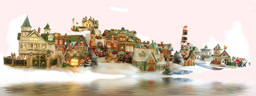 flooded village panorama