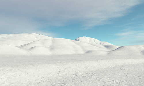 snow and sky in terragen